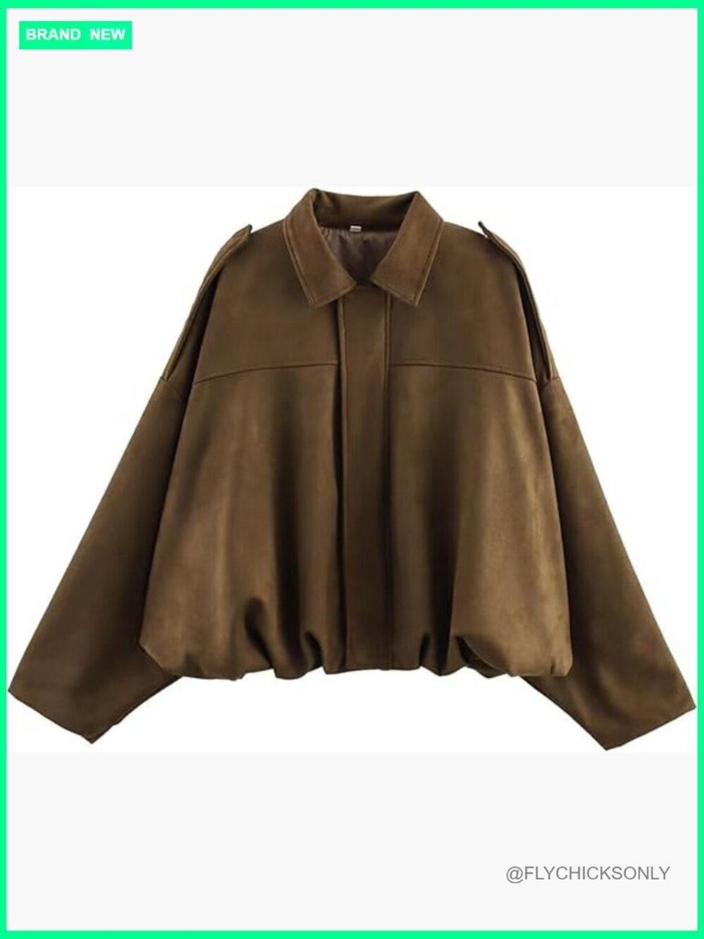 Faux Suede Bomber Jacket Oversized Pilot Coat Streetwear Outerwear